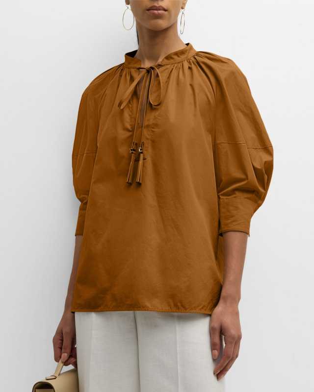 Carpi Neck-Tie Short-Sleeve Shirt